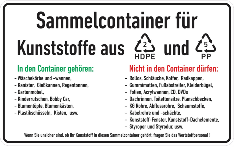 Hartkunststoffe an fast allen Wertstoffhöfen im Landkreis abgeben